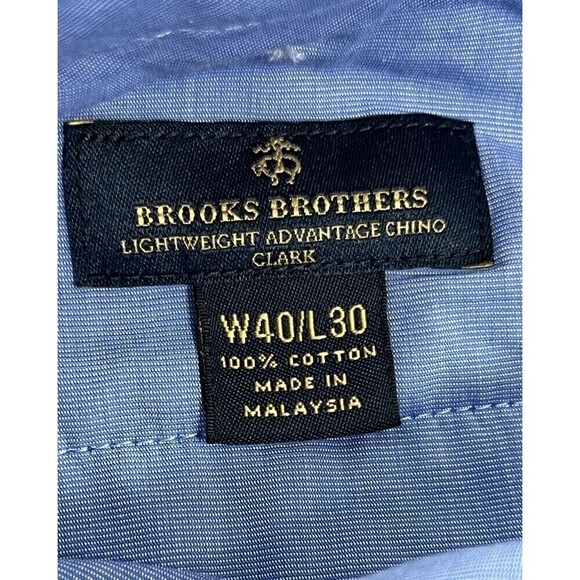 Brooks Brothers Men's Advantage Chino Clark Pants Gray White Stripe 40 x 30 - Picture 3 of 7